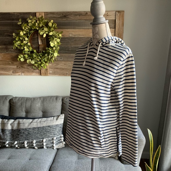 J. Crew Striped Hooded Side Zip Pullover - Picture 2 of 13